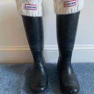 Tall Black Hunter Rain Boots in EUC